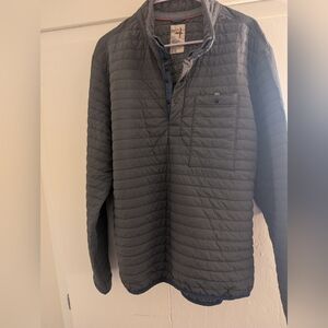 Men's Charcoal Quilted Pullover Jacket